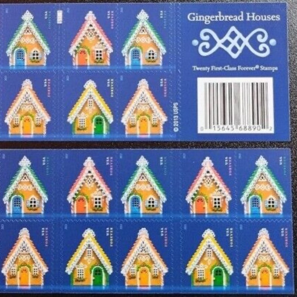 Mint US Gingerbread Houses Booklet Pane of 20 - Picture 1 of 1